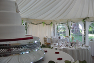 marquee reception, preparations
