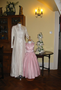 wedding dress and bridemaid dress on show