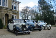 Rolls-Royce wedding cars in front of Winslowe House